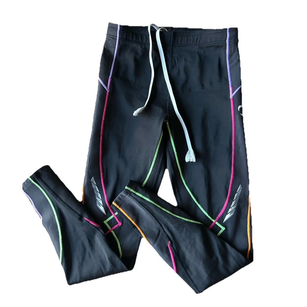 CW-X Womens Small Compression Leggings Black Running Coolmax Joint Support